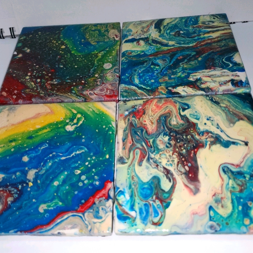 Ceramic Handpainted Coasters original oak art